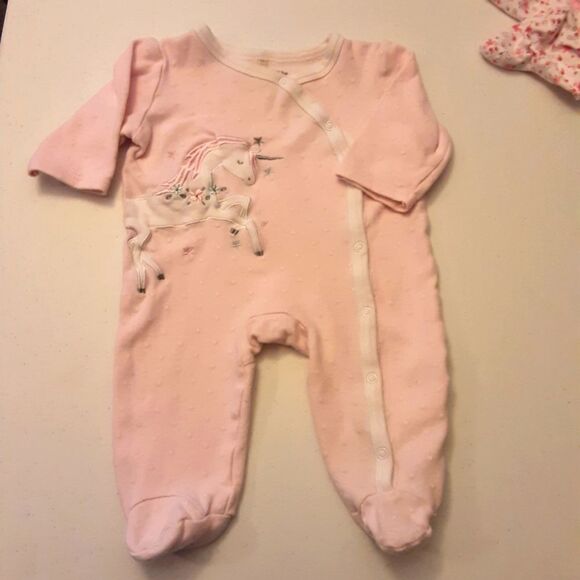 Kyle & Deena and Gerbers Footie Sleepers Unicorns & Flowers Sz 3-6 mo - Picture 4 of 6
